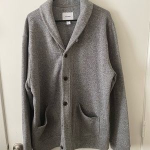Business Casual grey cardigan.